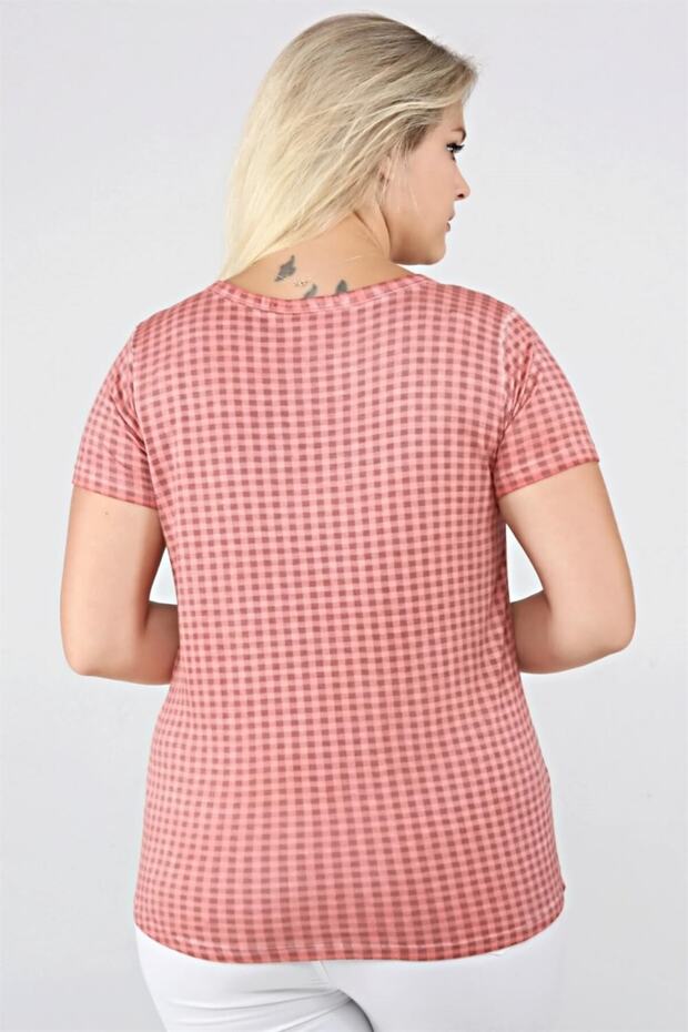 منقوشة نمط غسل الزيت الأساسية التي شيرت-بلاط خفيف - 6