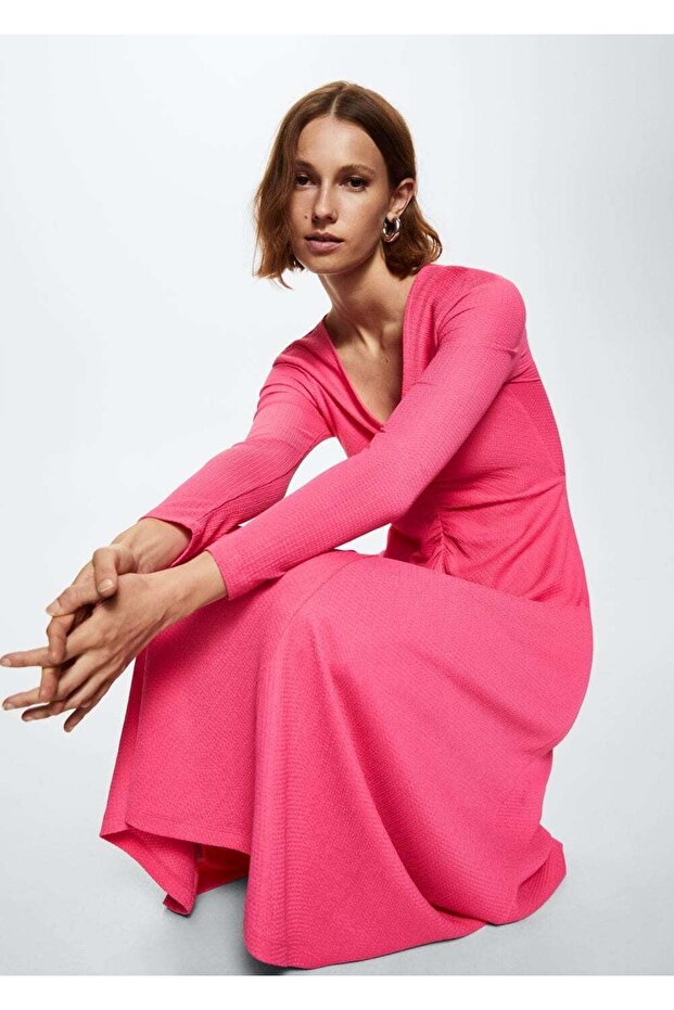 Fırfır Detaylı Elbise - 6