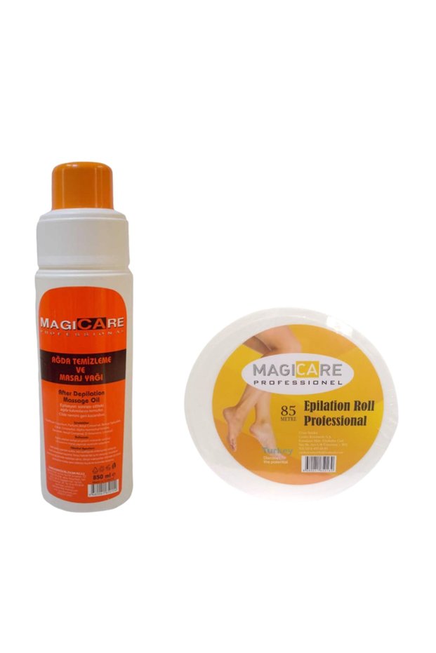 Waxing Cleaning and Massage Oil 850 ml + Magıcare Professional 85 Meter Epilation Roll Waxing Cloth