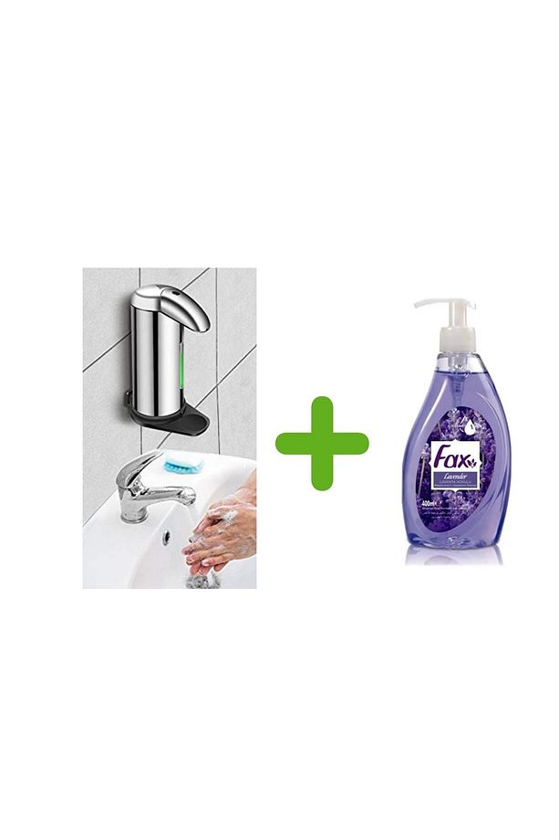 Sensörlü Fotoselli Sıvı Sabunluk 14x10x22cm Ve 1 Adet 400 Ml Sıvı Sabun Lavanta Kokulu - 4