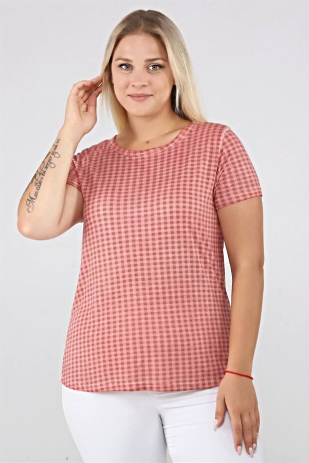 منقوشة نمط غسل الزيت الأساسية التي شيرت-بلاط خفيف - 3