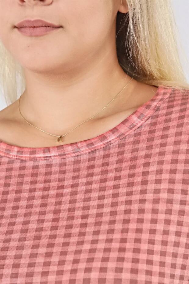 منقوشة نمط غسل الزيت الأساسية التي شيرت-بلاط خفيف - 7