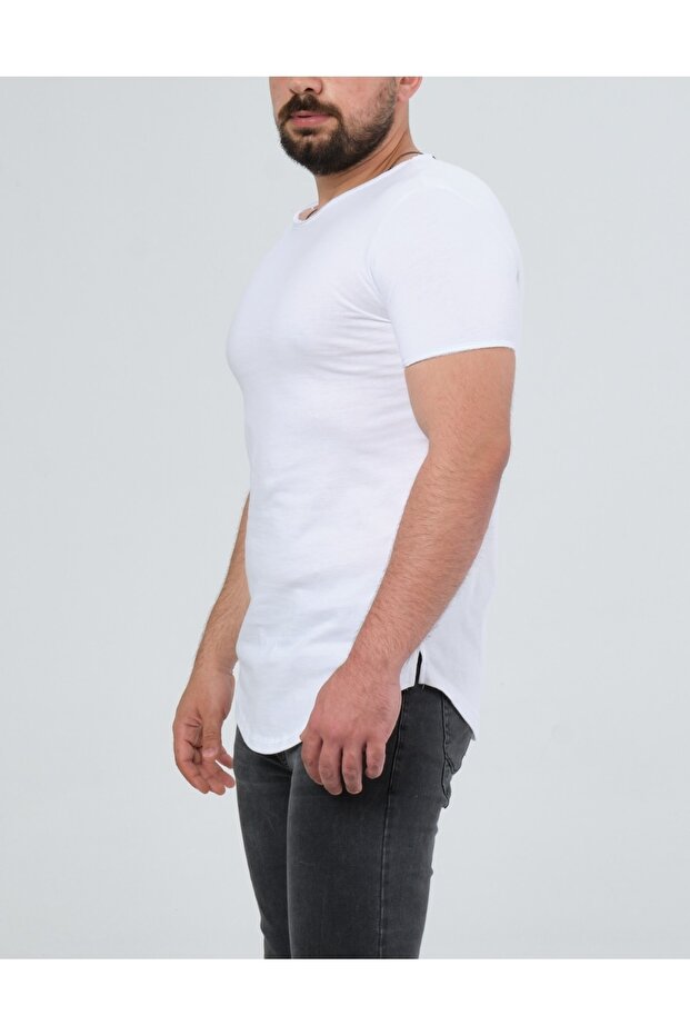 Bela prljava kragna, prljava rukava, suknja, ovalna majica sa prorezom - 4