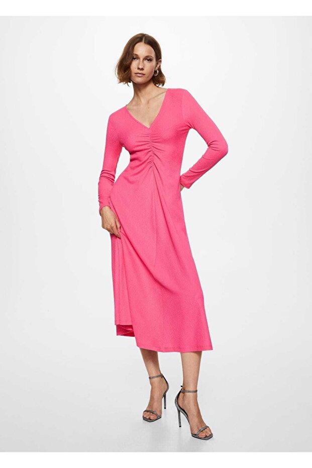 Fırfır Detaylı Elbise - 2