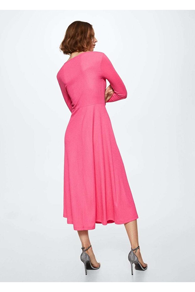 Fırfır Detaylı Elbise - 4