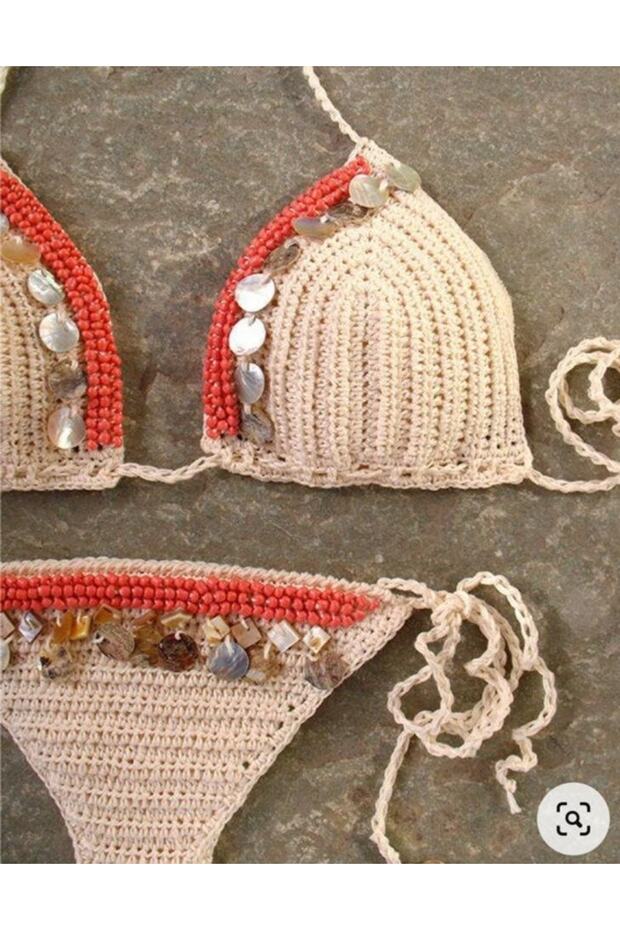 Diva Mercerized 5 Pcs Thin String Summer Bikini & Bustier Blouse - Knit String 79 Basil - 2