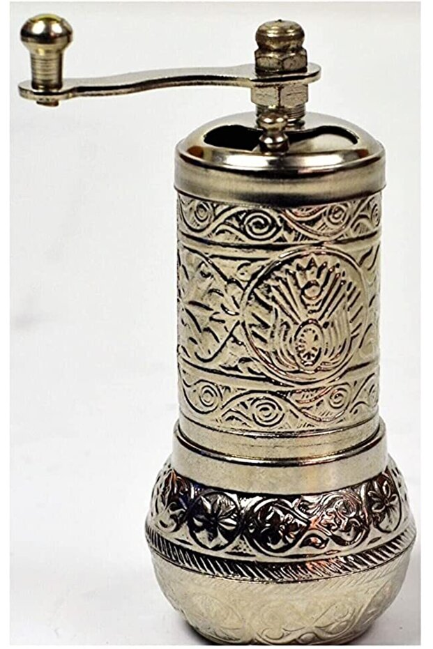 Silver Color Embroidered Black Pepper And Spice Mill