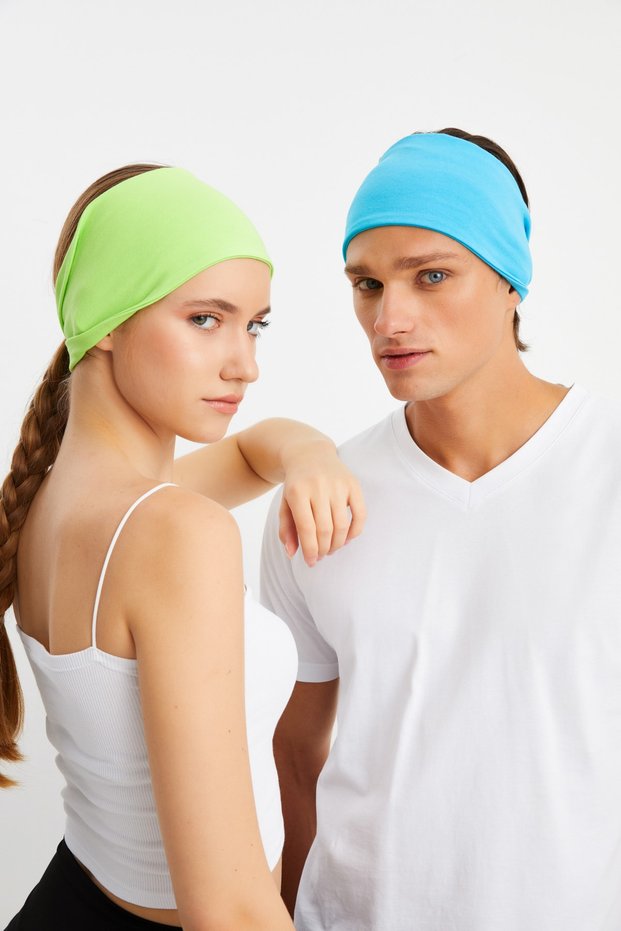 2 Pack Double Sided Usage Alternative, Cotton Combed, Non-Slip, Lightweight, Sports Hair Band Bandana