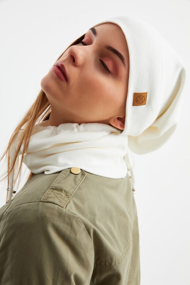 3 in One Fisherman Style Beret + String Beret + Neck Collar Lightweight, 100% Cotton Winter Set