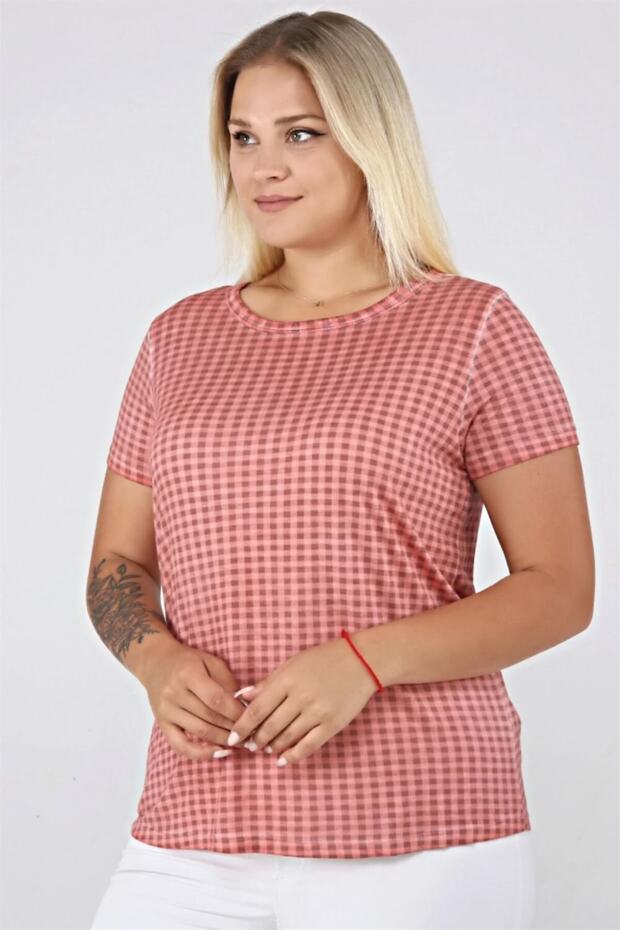 منقوشة نمط غسل الزيت الأساسية التي شيرت-بلاط خفيف - 4