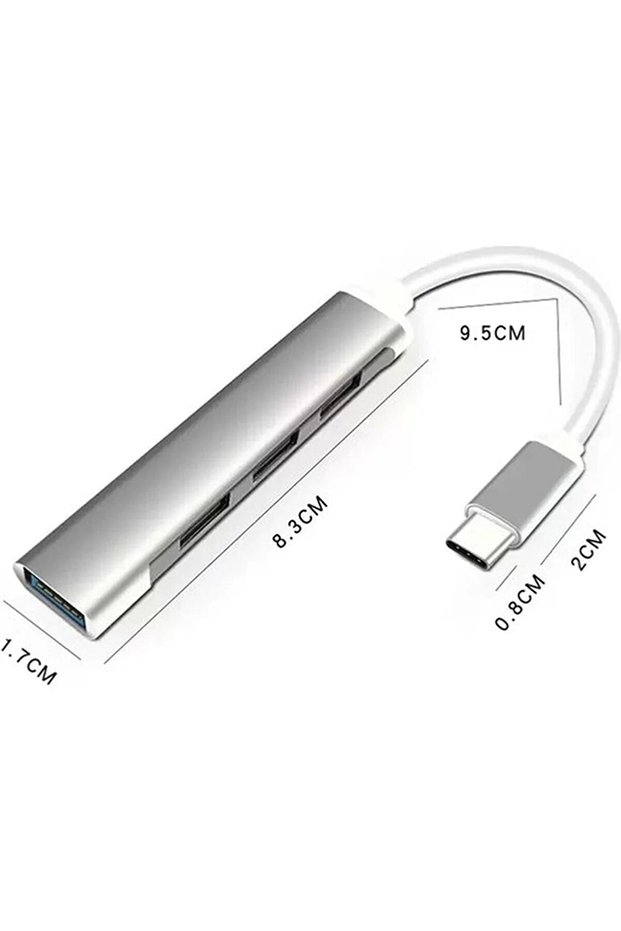النوع - C 4 منفذ USB مضاعف الإدخال من النوع C إلى USB Hub 4 منافذ