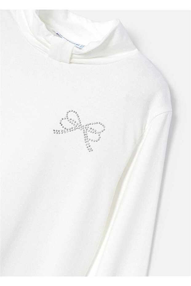 Kız Çocuk Balıkçı Yaka Basic Krem 145 - 1