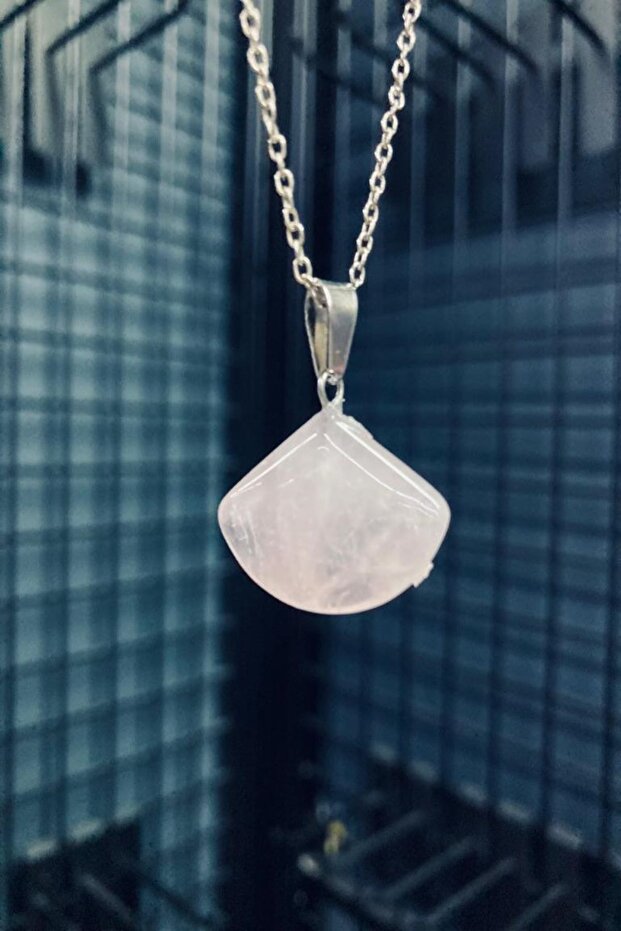 "Love Stone" Pink Quartz Natural Stone Necklace