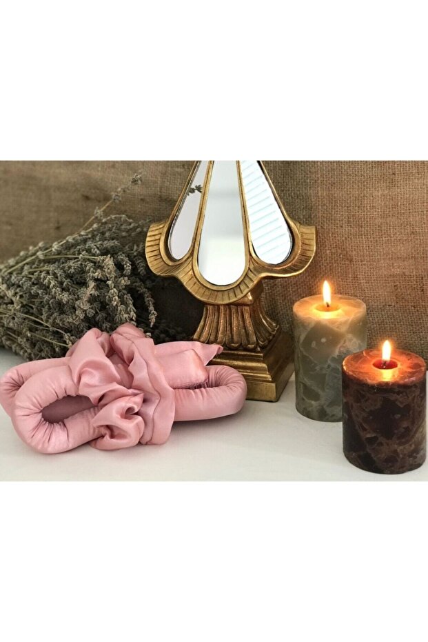 Powder Pink Heatless Hair Styling Hair Sausage Silk Satin Scrunchie Set