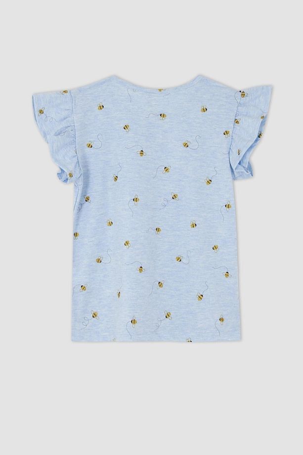 Kız Çocuk Desenli Kısa Kollu Şort Pijama Takım - 6