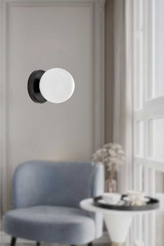 Lucca Tekli Siyah Aplik (BEYAZ CAMLI) - 1