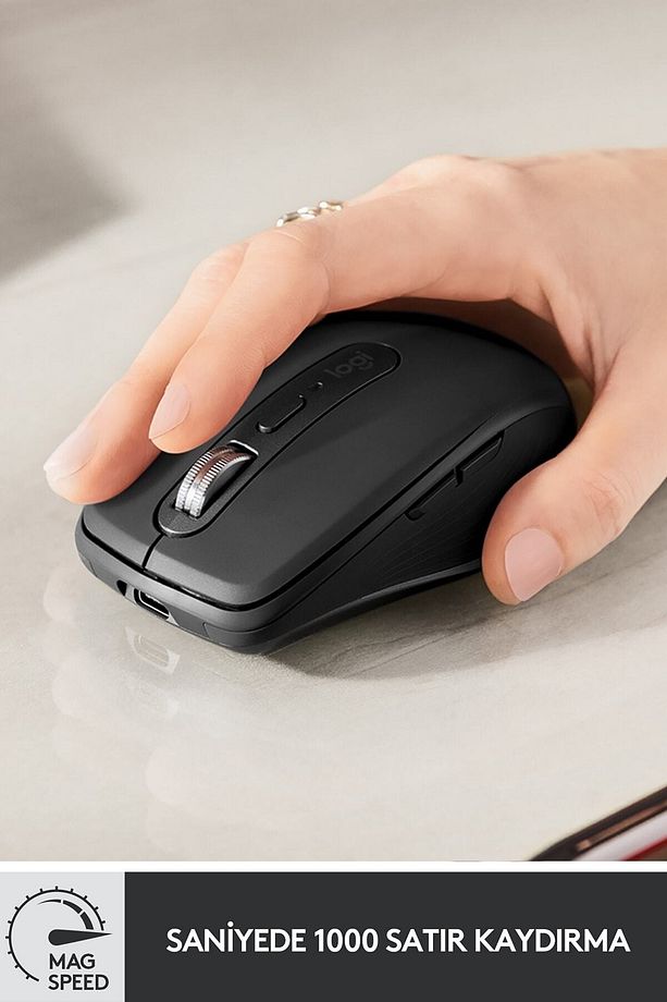 MX Anywhere 3 Kompakt Kablosuz Mouse - Siyah - 2