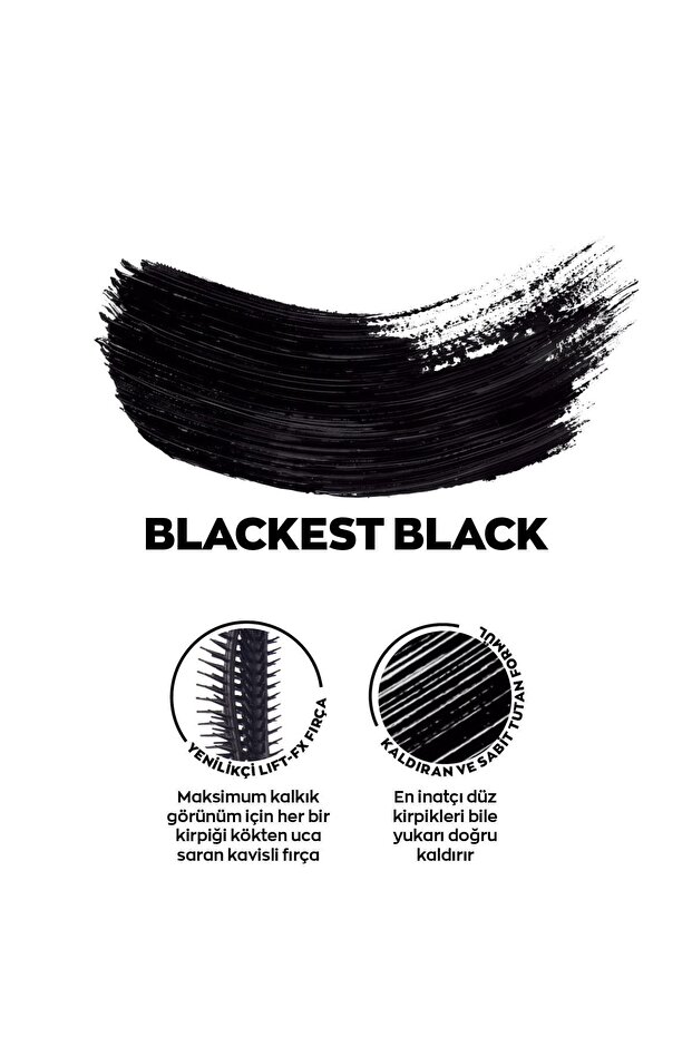 Unlimited Kirpiklere Kalkık Görünüm Veren Maskara 10 Ml. Blackest Black - 3