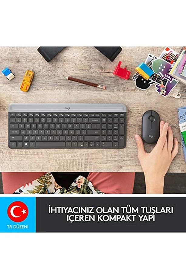 Marka: Mk470 Slim Combo Kablosuz Klavye Mouse Seti, 12 Fn Kısayolu Ile Kompakt Klavye, Sağ - 2