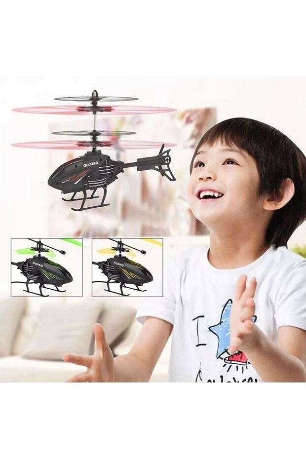Lh-1804 El Sensörlü Usb Şarjlı Uçan Helikopter 20 Cm Sarı - 2