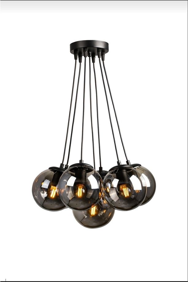 Lotus Sarkıt Model 7'li Füme Cam Modern Avize - 3