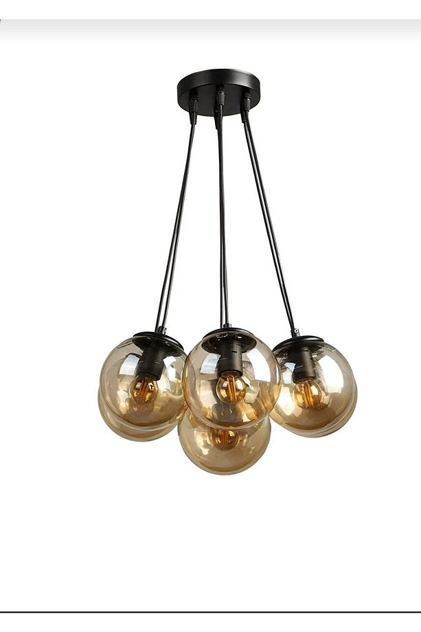 Lotus Sarkıt Model 7'li Bal Cam Modern Avize - 2