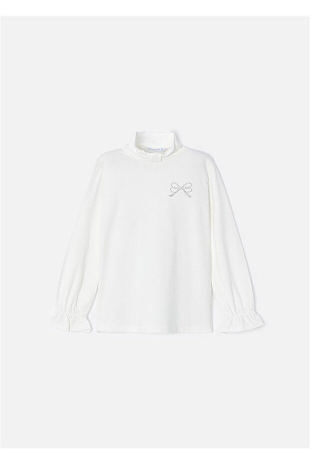 Kız Çocuk Balıkçı Yaka Basic Krem 145 - 2