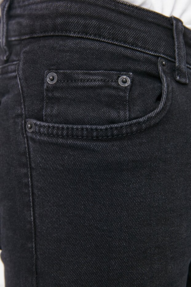 Siyah Smoke Skinny Fit Esnek Kumaş Dar Kesim Jeans Kot Pantolon TMNAW23JE00047 - 4