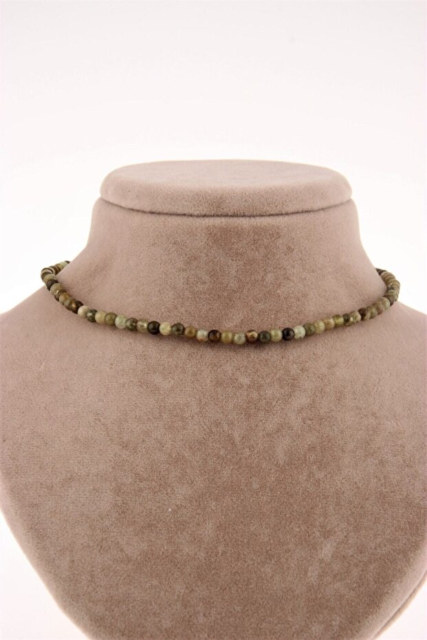 4mm Tsavorit Green Tulip Natural Stone Necklace - Certified