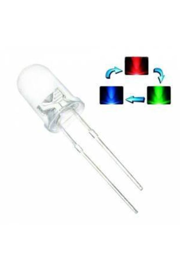 50 Adet 5mm 2 Pin Rgb Led Flash Fast Hızlı Mantar Tip Led Arduino - 1