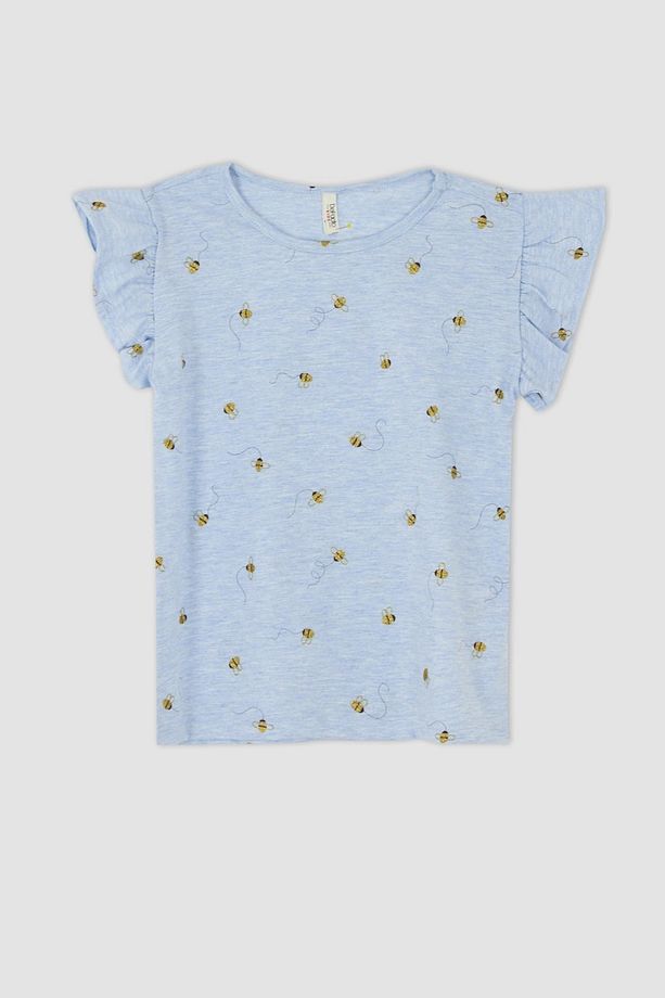 Kız Çocuk Desenli Kısa Kollu Şort Pijama Takım - 2