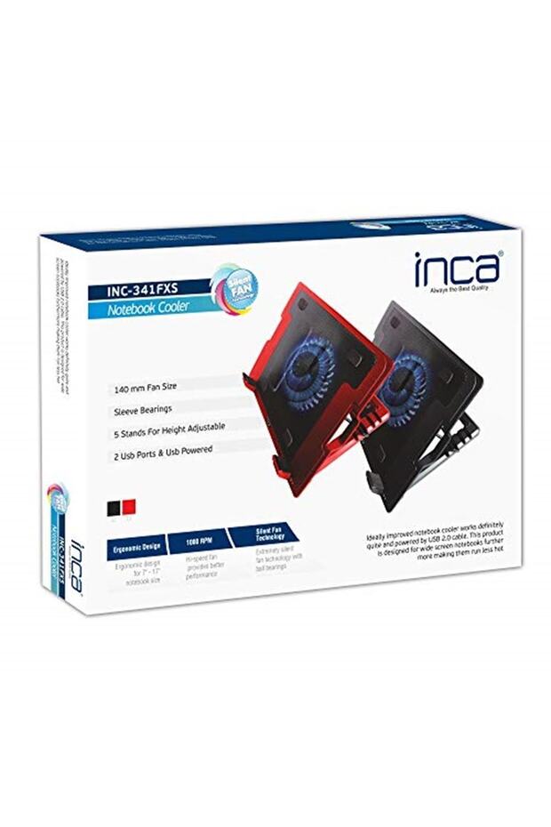 Marka: Inc-341fxs Ergonomik Usb Sessiz Notebook Standsoğutucu, Siyah Kategori: Usb - 2