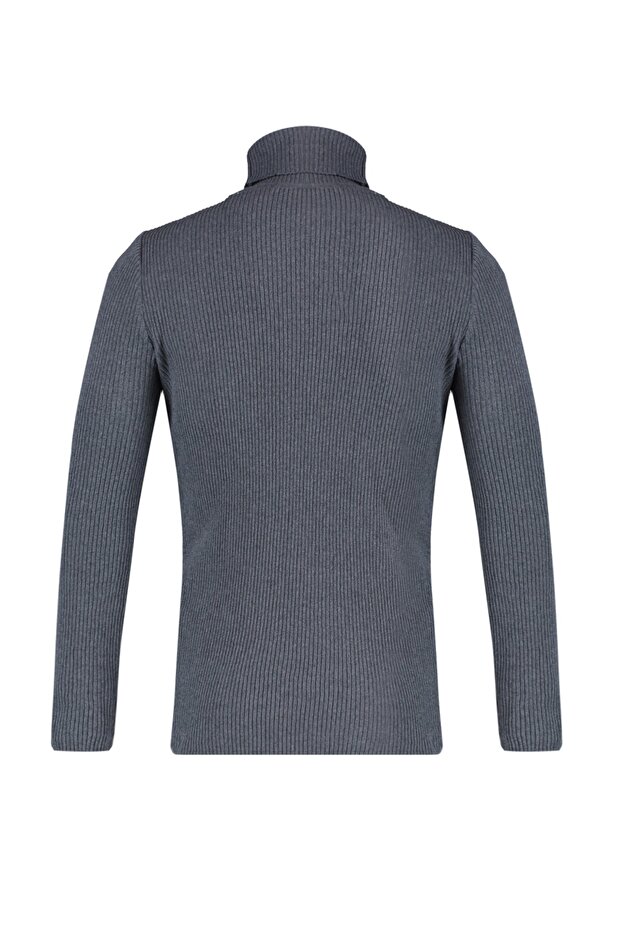 Füme Slim Fit Pamuklu Couple/Çift Balıkçı Yaka Fitilli Örgü Kazak TMNAW20MG0031 - 13