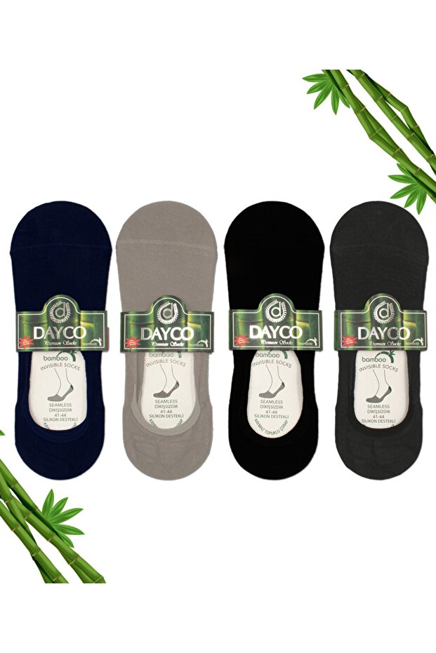 Men's 4-Piece Bamboo Ballerina Socks BLACK/DARK BLUE/GREY/SMOKE