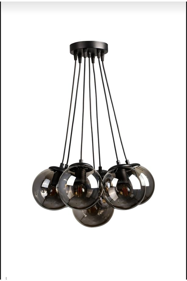 Lotus Sarkıt Model 7'li Füme Cam Modern Avize - 2