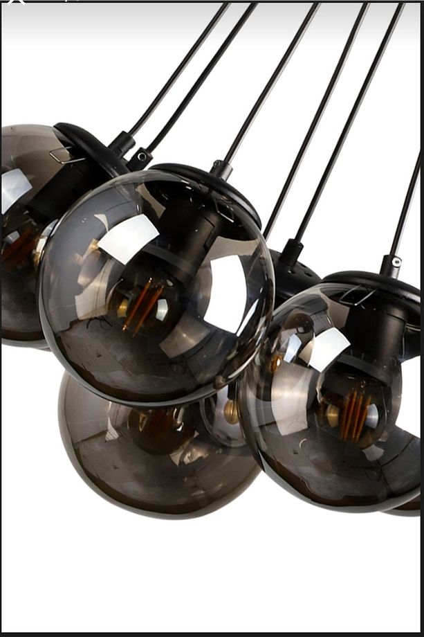 Lotus Sarkıt Model 7'li Füme Cam Modern Avize - 4