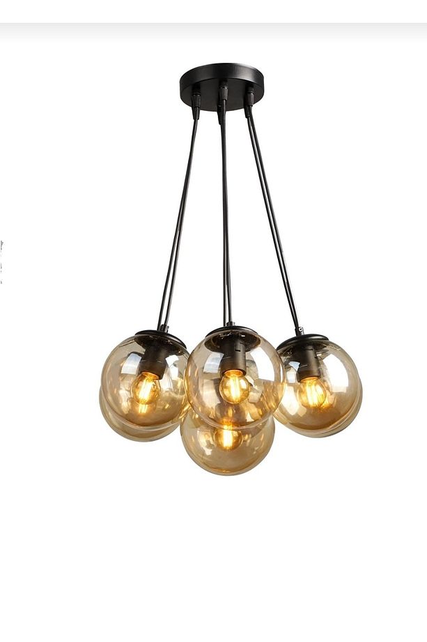 Lotus Sarkıt Model 7'li Bal Cam Modern Avize - 3