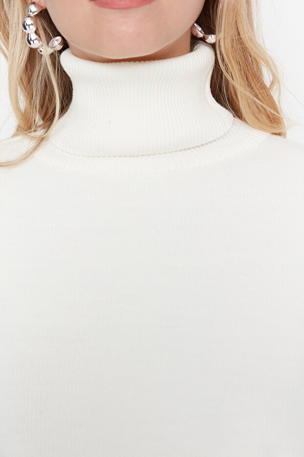 Ecru Wide Fit Basic Strickpullover TWOAW23KZ00206 - 4