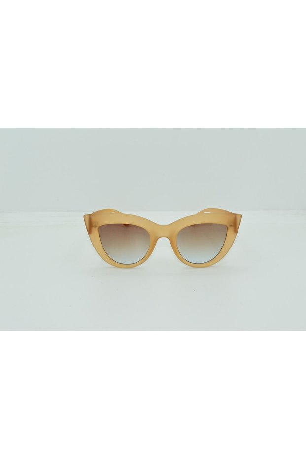 Cat Eye Patterned Brown Sunglasses - 22227