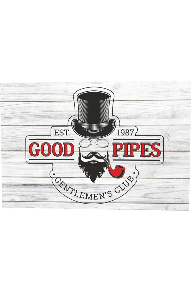 Gentleman Club Beautiful Pipe Wood Patterned Retro Vintage Wood Poster