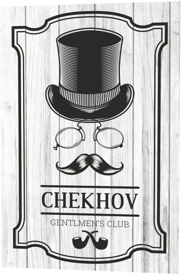 Gentleman Gentlemen Club Chekvov Wood Patterned Retro Vintage Wood Poster