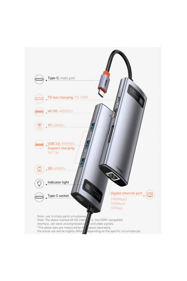 Type-c Çok Fonksiyonlu Dönüştürücü Hdmı Ethernet Usb Kart Okuyucu(8 In 1 ) (ugreen ) - 7