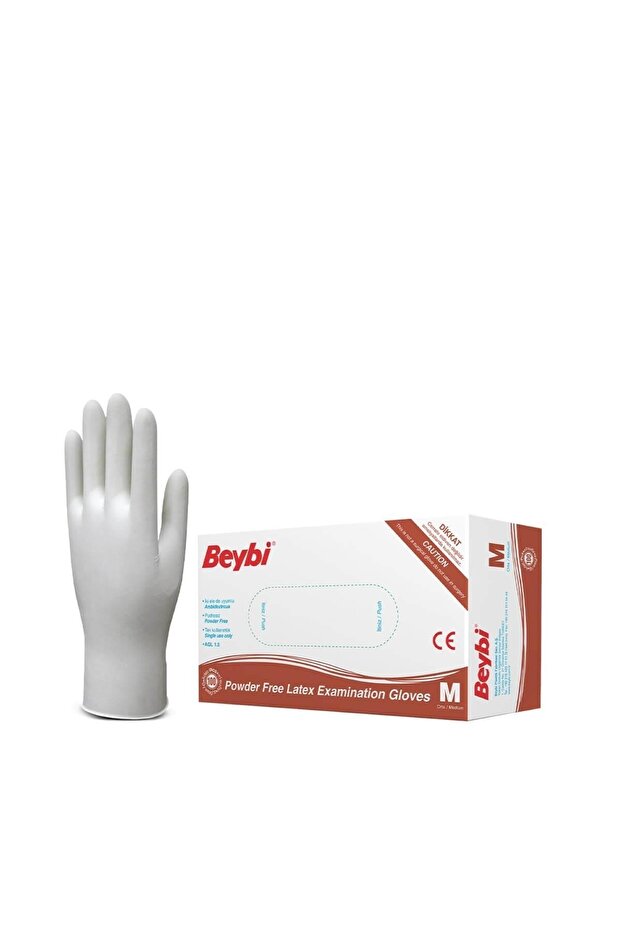 Powder-Free Latex Examination Gloves Size M White 100 Pcs
