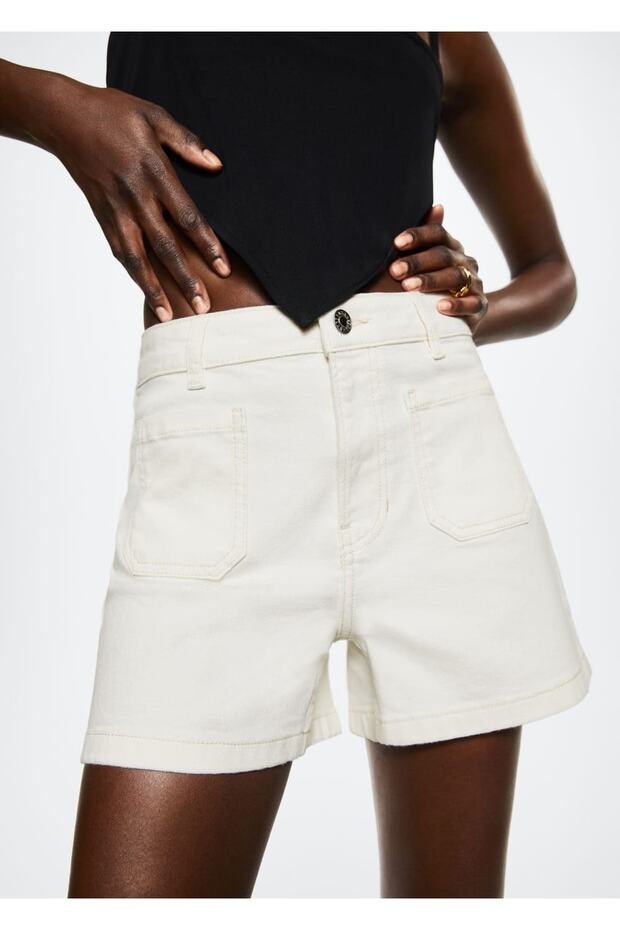 Slim Fit Denim Şort - 1