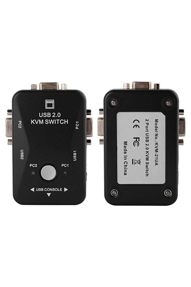 2 Port Usb Kvm Switch 2 In 1 Out Usb 2.0 Kvm Fare Klavye Switcher Kablolar Dahil - 2