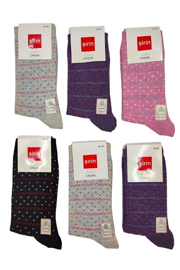 6'lı Desenli Çorap - 1