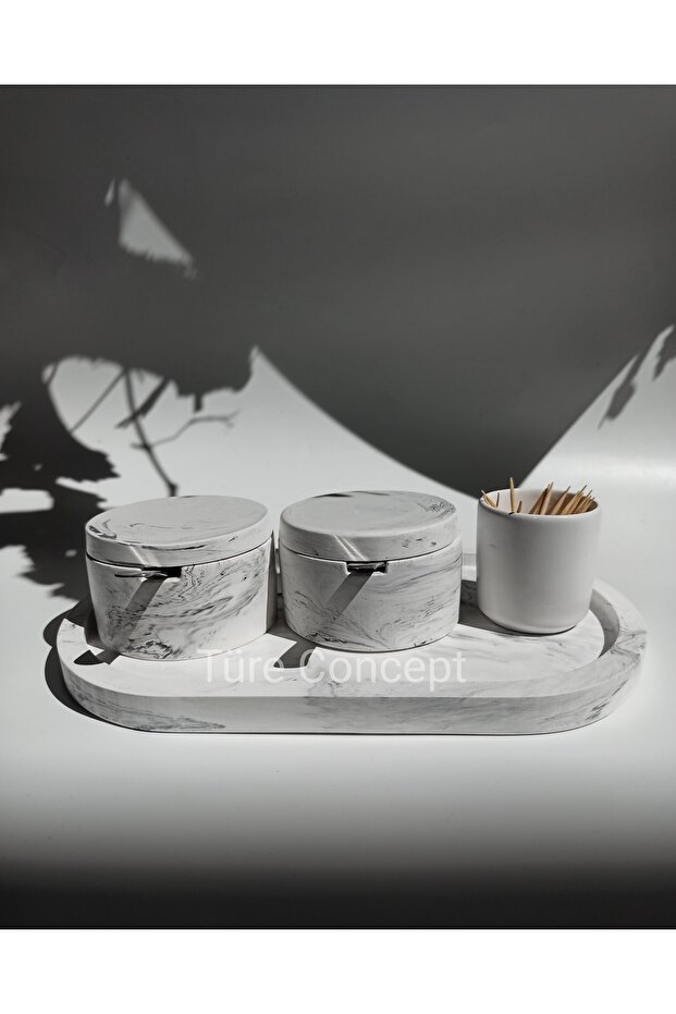 Marble Patterned Spice Rack Set