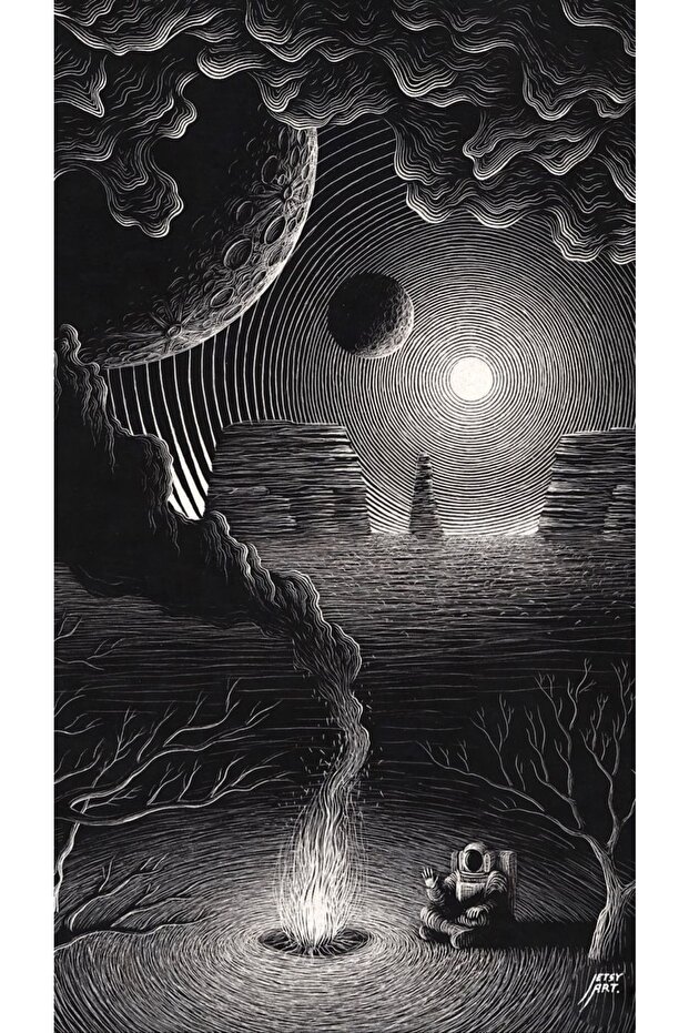 Cam Tablo - Psychedelıc Astronot - 2