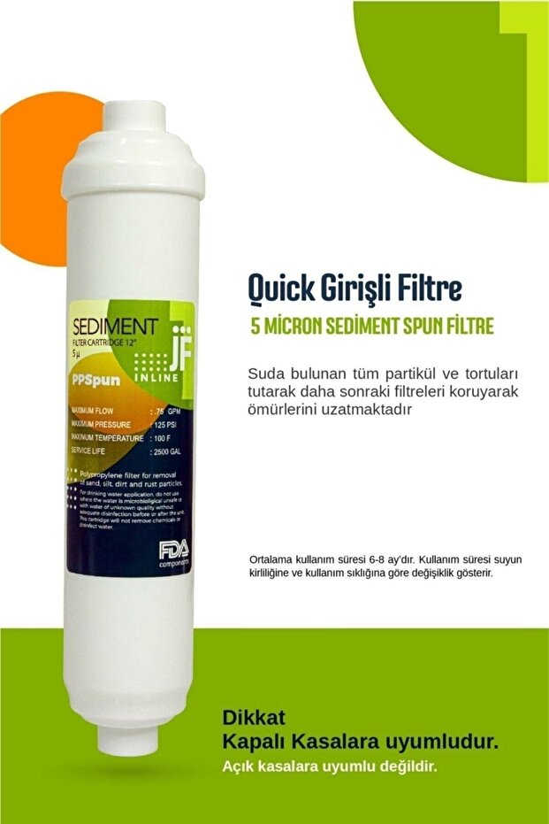 Gurur Su Arıtma Inline Filtre 4 Lu