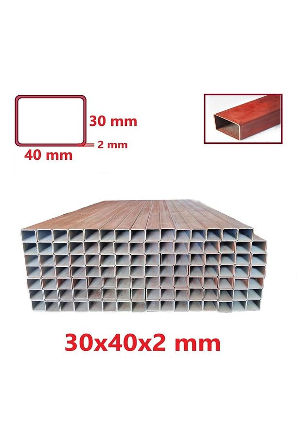 (1MT) Boyalı 30 X 40 X 2 Mm Kutu Profil Boru Metal 30x40x2 Demir - 1